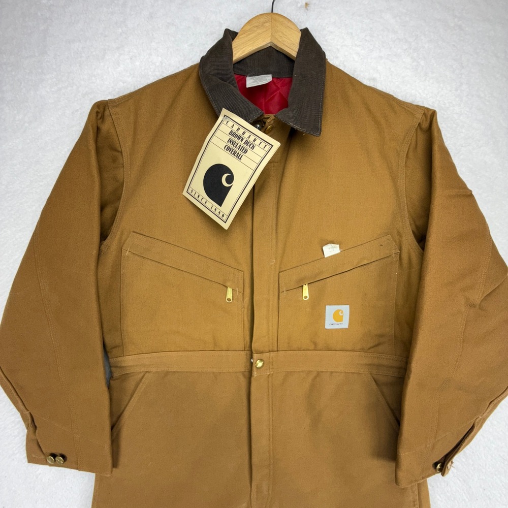 Carhartt Insulated Coveralls Quilt Lined Mens‎ 40 Short 996Q Brown NWT NOS
